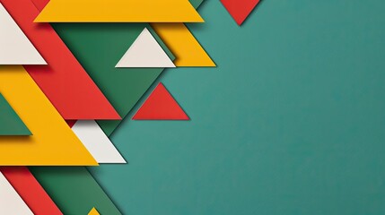 Wall Mural - A colorful background with triangles and squares