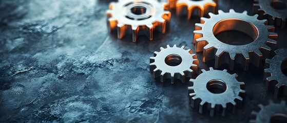 Aufkleber - gears of continuous improvement driving optimization and efficiency in industrial and manufacturing 