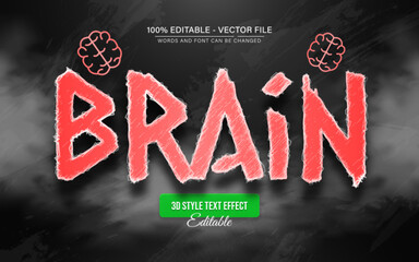 Canvas Print - Brain text effect style editable