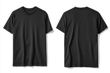 Black Tshirt Mockup Front and Back Isolated created with Generative AI