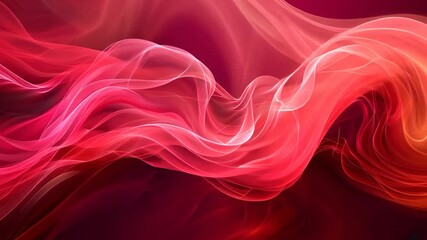 Poster - Beautiful abstract swirling patterns in vibrant red with wavy designs and smooth textures