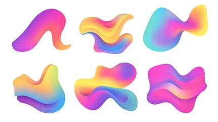 Canvas Print - Set of Colorful Abstract Shapes