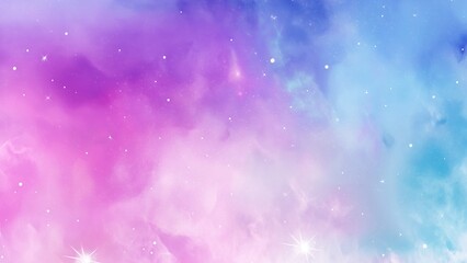 Wall Mural - pink and blue starry sky watercolour texture background