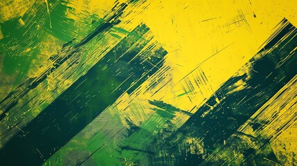 Wall Mural - Vintage grunge flag texture with green and yellow stripes