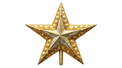 golden star ornament for holiday cheer, cut out transparent