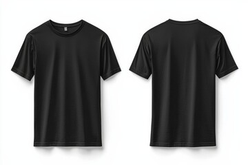 Black Tshirt Mockup Front and Back Isolated created with Generative AI