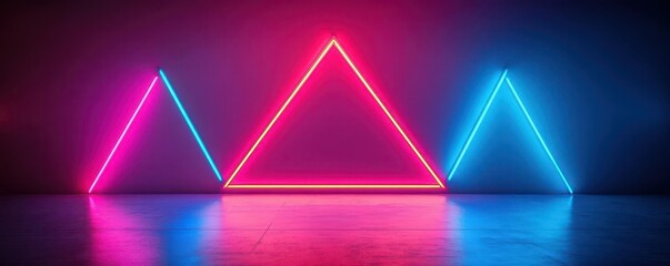 Retro-style stage lighting, bold geometric shapes, bright neon colors, 1980s aesthetic, high-energy vibe