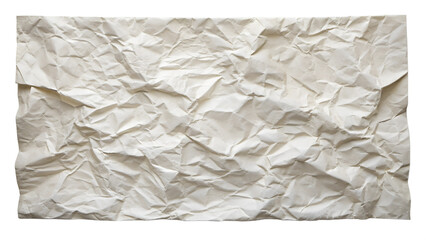 Wall Mural - crumpled paper texture on a white background, cut out transparent