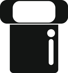 Poster - Simple vector icon of a credit card being inserted into a pos terminal, depicting a financial transaction