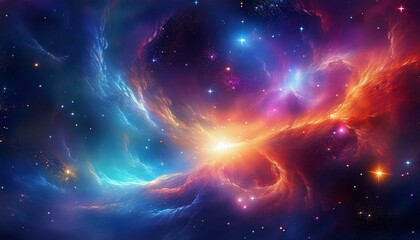 Wall Mural - vibrant colorful space galaxy nebula in a starry night cosmos - universe science and astronomy super
