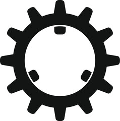 Poster - Simple vector illustration of a black gear wheel rotating on a white background