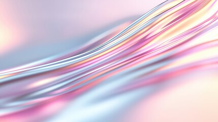 Poster - Flowing abstract lines in soft pastel colors create a serene and elegant atmosphere, perfect for modern design projects.