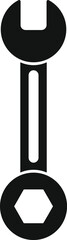 Poster - simple solid black wrench icon, a tool for fixing and maintaining