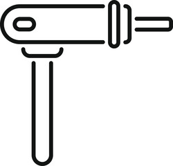 Poster - simple black and white icon of a electric drill with helical stripes for drilling holes in wood or c