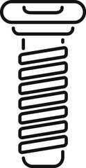Poster - Simple vector icon of a long screw with a slotted head being screwed