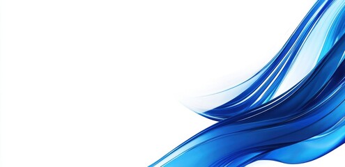 Poster - Abstract blue background with white space for text Blue and white abstract background with curved lines Generative AI
