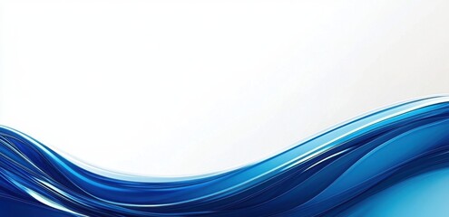 Poster - Abstract blue background with white space for text Blue and white abstract background with curved lines Generative AI