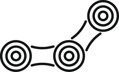 Fototapete - series of circles connected by lines representing a blockchain network transferring data or cryptocu