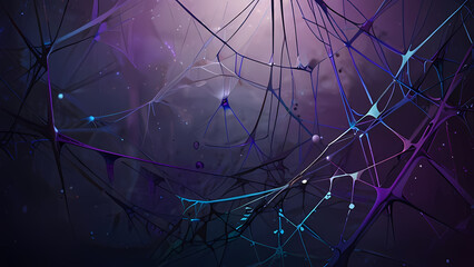 abstract spider web background with chaotic, overlapping strands that form geometric patterns