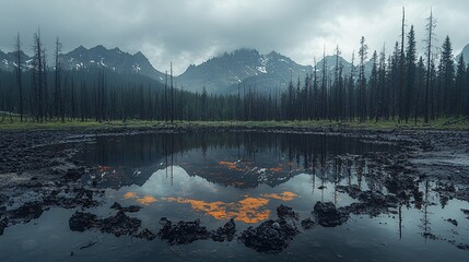 Unusual natural environments such as flooded forests, geothermal springs, which display unique landscape features and colors