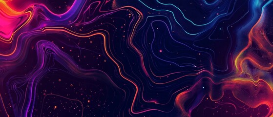 Wall Mural - Abstract AI pattern with neon colors and flowing data