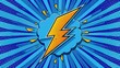 © vitanovski - Vibrant pop art comic background with striking thunderbolt design