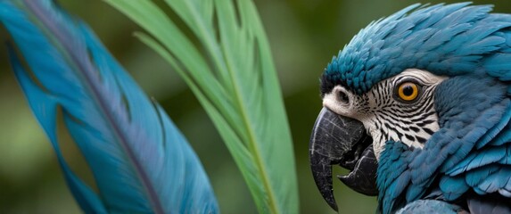 blue macaw feathers green feather parrot macro bird animal nature wildlife vertical zoom.