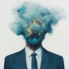 Wall Mural - person with a toxic aura, distorting the environment around them, creating a visual sense of discomf