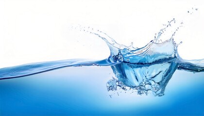 Blue water Splash, water splash isolated, real water splash for Advertising design element