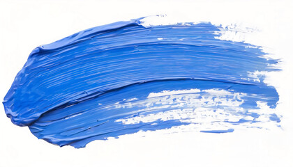 Brush Strokes of blue paint isolated on white background