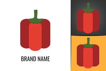 Red pepper logo. Spicy vegetables peppers logotype