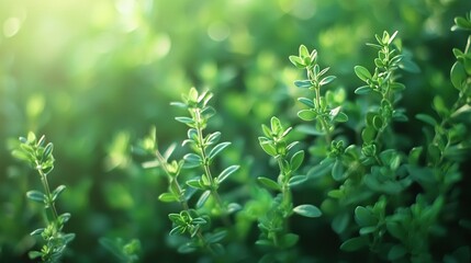 Canvas Print -   A green plant's close-up, with many leaves in the foreground and a bright light in the background