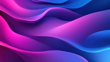 Wall Mural - Abstract purple background with a gradient of pink, blue, and violet colors, 3D shapes, and curved lines Generative AI