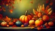 © Ghaffar stocks - pumpkins and autumn leaves