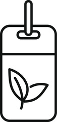 Aufkleber - eco friendly tag with hanging string icon, thin line style