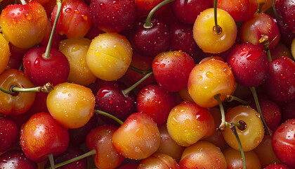 Freshness and sweetness of ripe cherry, a healthy summer snack generated