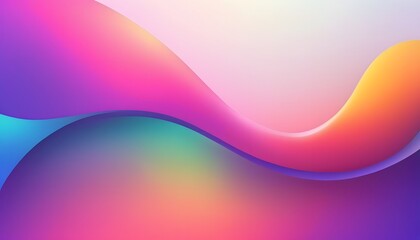 Fototapete - Freeform gradient glass background, inflate 3d gradient fluid freeform holographic, futuristic background template