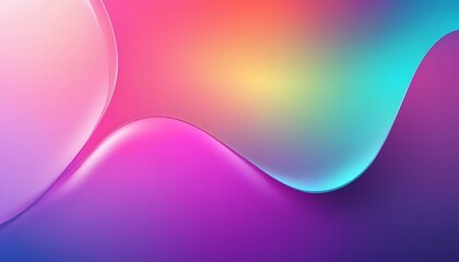 Fototapete - Freeform gradient glass background, inflate 3d gradient fluid freeform holographic, futuristic background template
