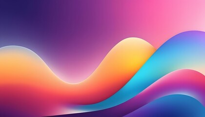 Fototapete - Freeform gradient glass background, inflate 3d gradient fluid freeform holographic, futuristic background template