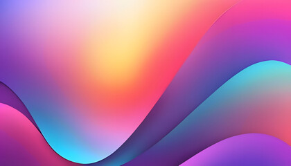 Fototapete - Freeform gradient glass background, inflate 3d gradient fluid freeform holographic, futuristic background template