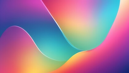 Fototapete - Freeform gradient glass background, inflate 3d gradient fluid freeform holographic, futuristic background template