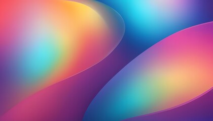 Fototapete - Freeform gradient glass background, inflate 3d gradient fluid freeform holographic, futuristic background template
