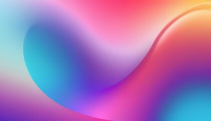 Fototapete - Freeform gradient glass background, inflate 3d gradient fluid freeform holographic, futuristic background template