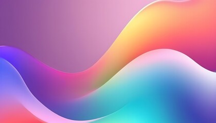 Fototapete - Freeform gradient glass background, inflate 3d gradient fluid freeform holographic, futuristic background template