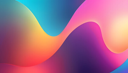 Fototapete - Freeform gradient glass background, inflate 3d gradient fluid freeform holographic, futuristic background template