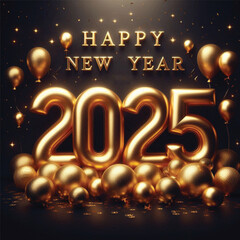 Wall Mural - Happy new year 2025