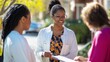 © irissca - Community health workers engaging residents in a low-income neighborhood to promote wellness and distribute health information