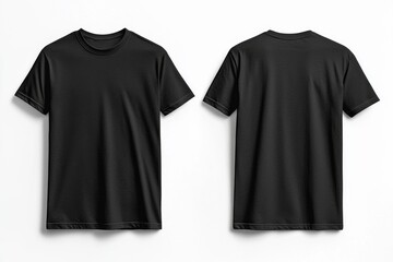 Black Tshirt Mockup Front and Back Isolated created with Generative AI