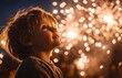© yevgeniya131988 - Young boy watching fireworks at night, symbolizing celebration, joy, and excitement of New Year's Eve