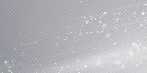 Poster - Vector texture Cold winter wind with snow. On transparent background. Christmas cold snow effect.